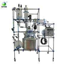 50l Single Layer Glass Reactor /reaction Vessel For Chemical Processing